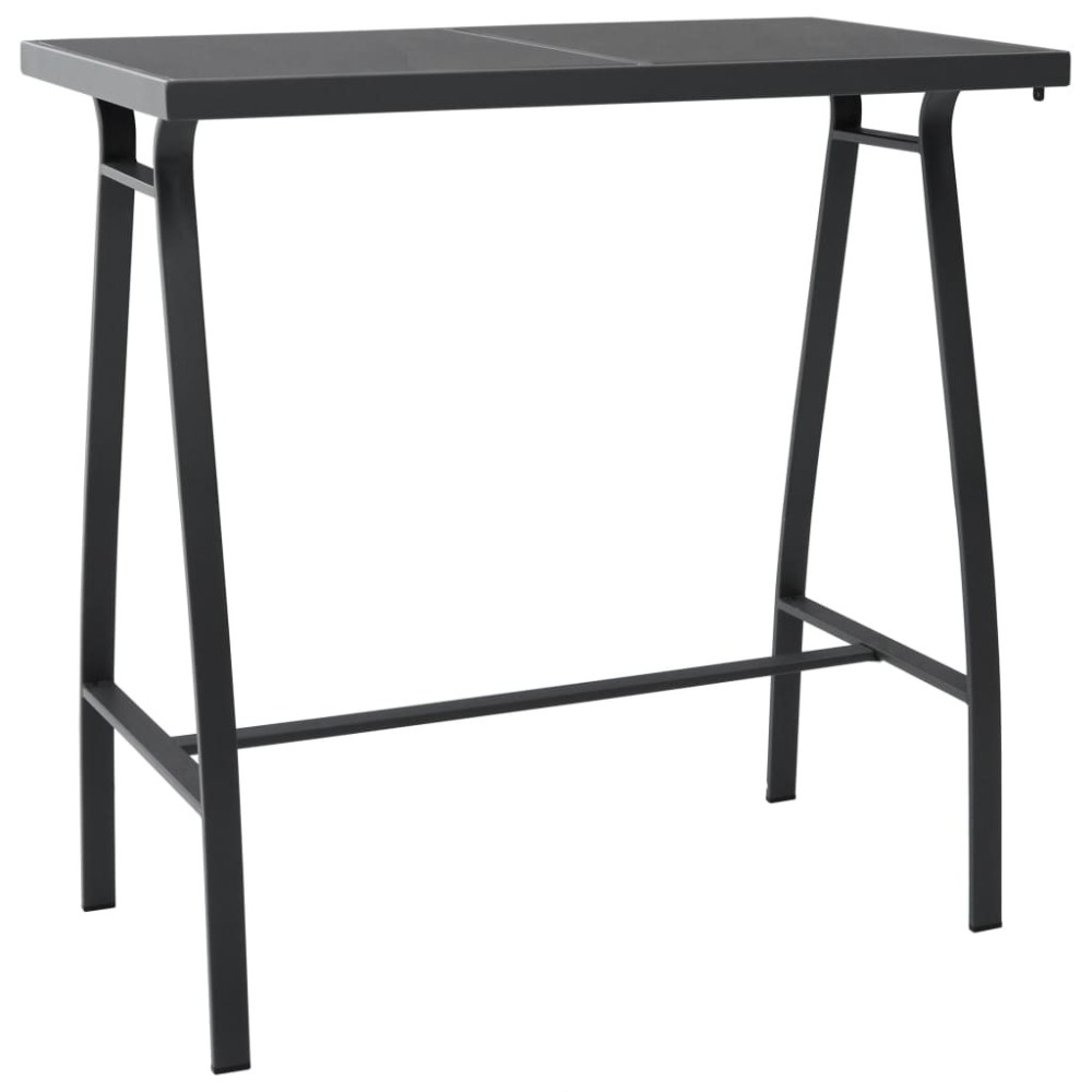 Garden Bar Table Black 110x60x110 cm Tempered Glass