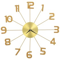 Wall Clock Metal 58 cm Golden and Black