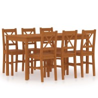 7 Piece Dining Set Pinewood...