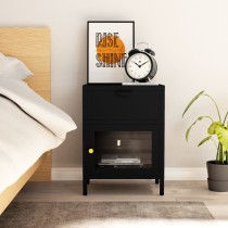 Nightstands 2 pcs White 40x30x54.5 cm Steel and Glass
