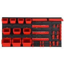 35 Piece Workshop Shelf Set Red and Black 77x39cm Polypropylene