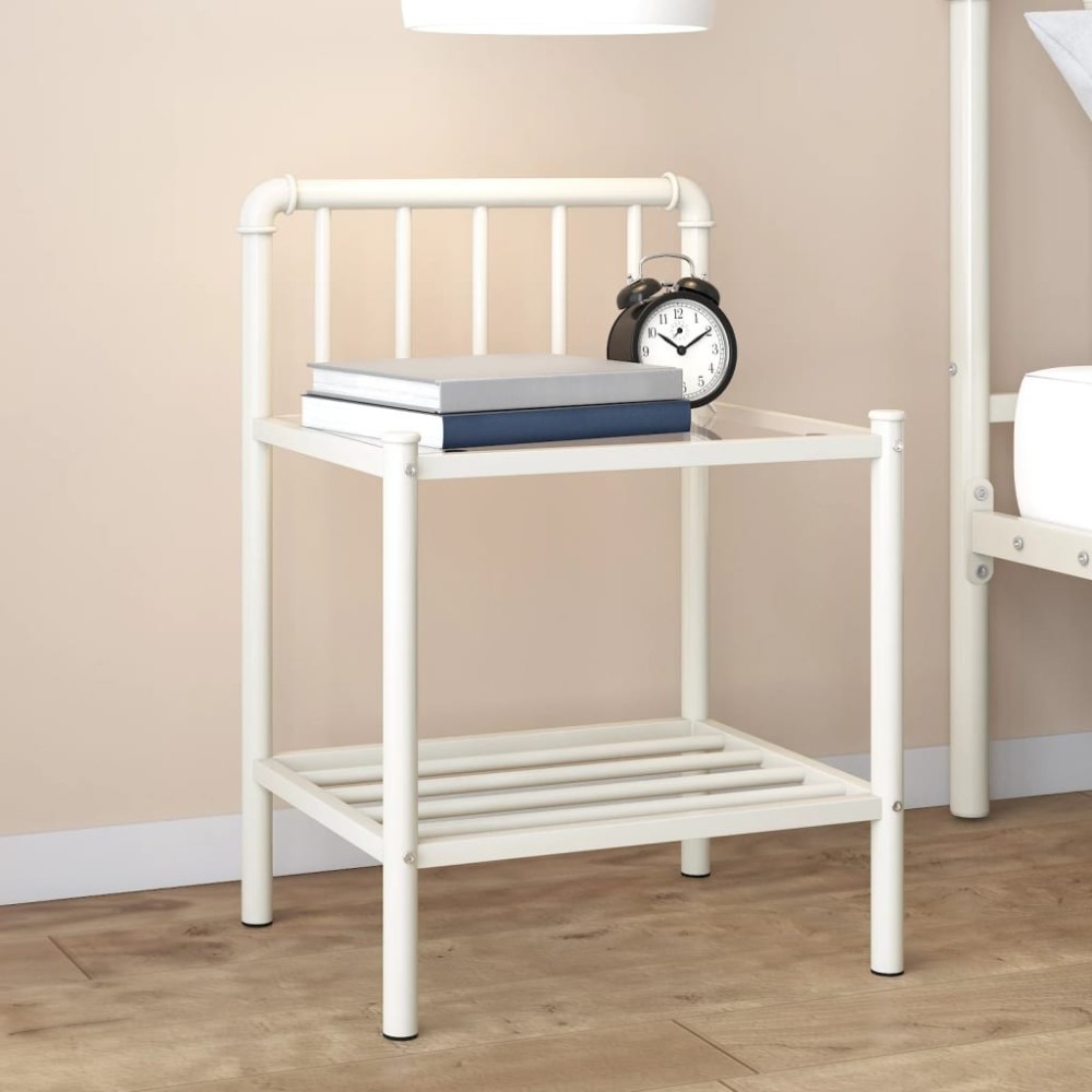 Bedside Cabinets 2 pcs Pink and Transparent Metal and Glass