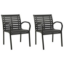 Garden Chairs 2 pcs Steel and WPC Black and Brown