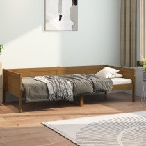 Day Bed Grey Solid Wood Pine 90x200 cm