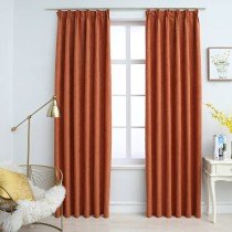 Blackout Curtains with Hooks 2 pcs Taupe 140x175 cm