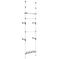Telescopic Wardrobe System with Rods and Shelf Aluminium