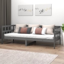 Day Bed Grey Solid Wood Pine 80x200 cm
