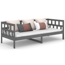 Day Bed Grey Solid Wood Pine 80x200 cm