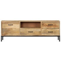 TV Cabinet 130x30x45 cm Solid Mango Wood