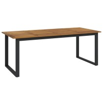Garden Table with U-shaped Legs 200x80x75 cm Solid Wood Acacia