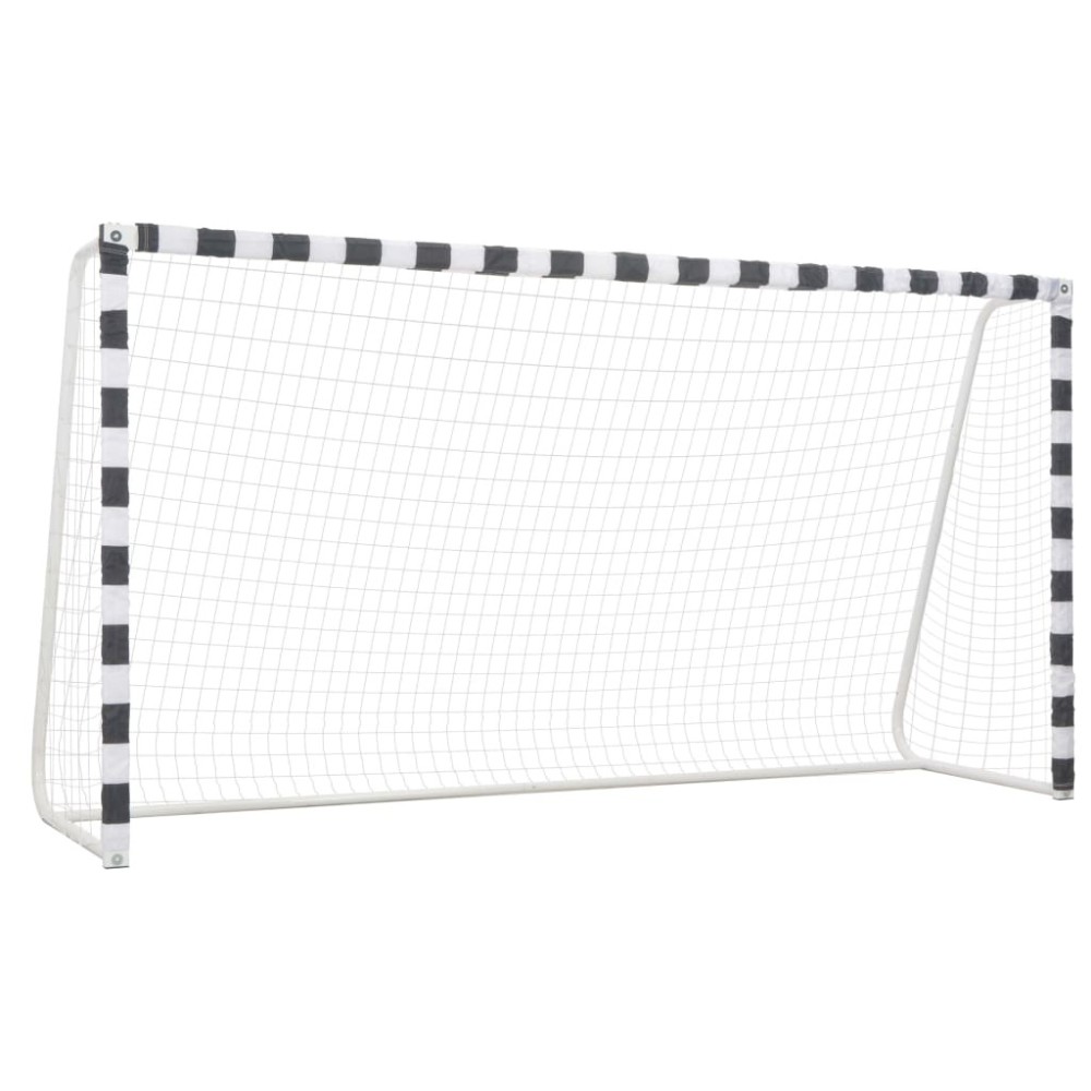 Soccer Goal 300x200x90 cm Metal Black and White