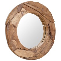 Decorative Mirror Teak 60 cm Round