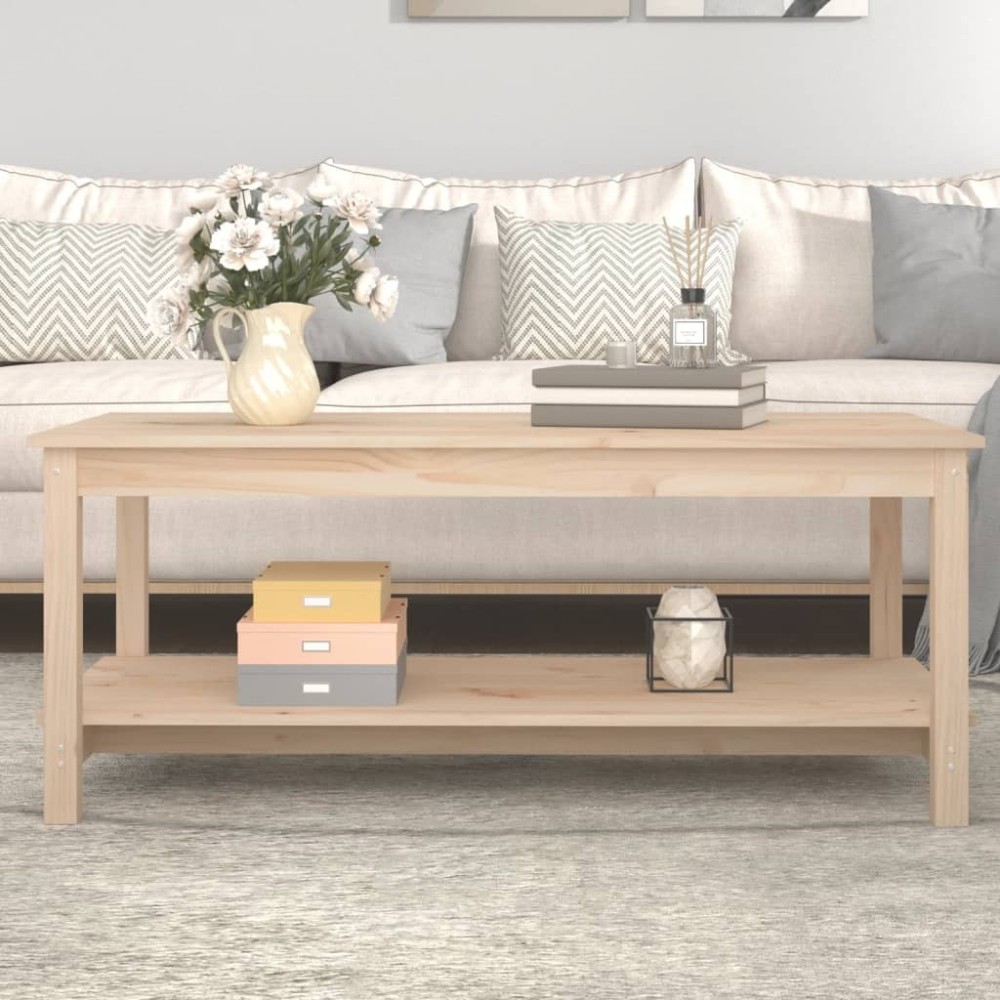 Coffee Table Grey 110x55x45 cm Solid Wood Pine