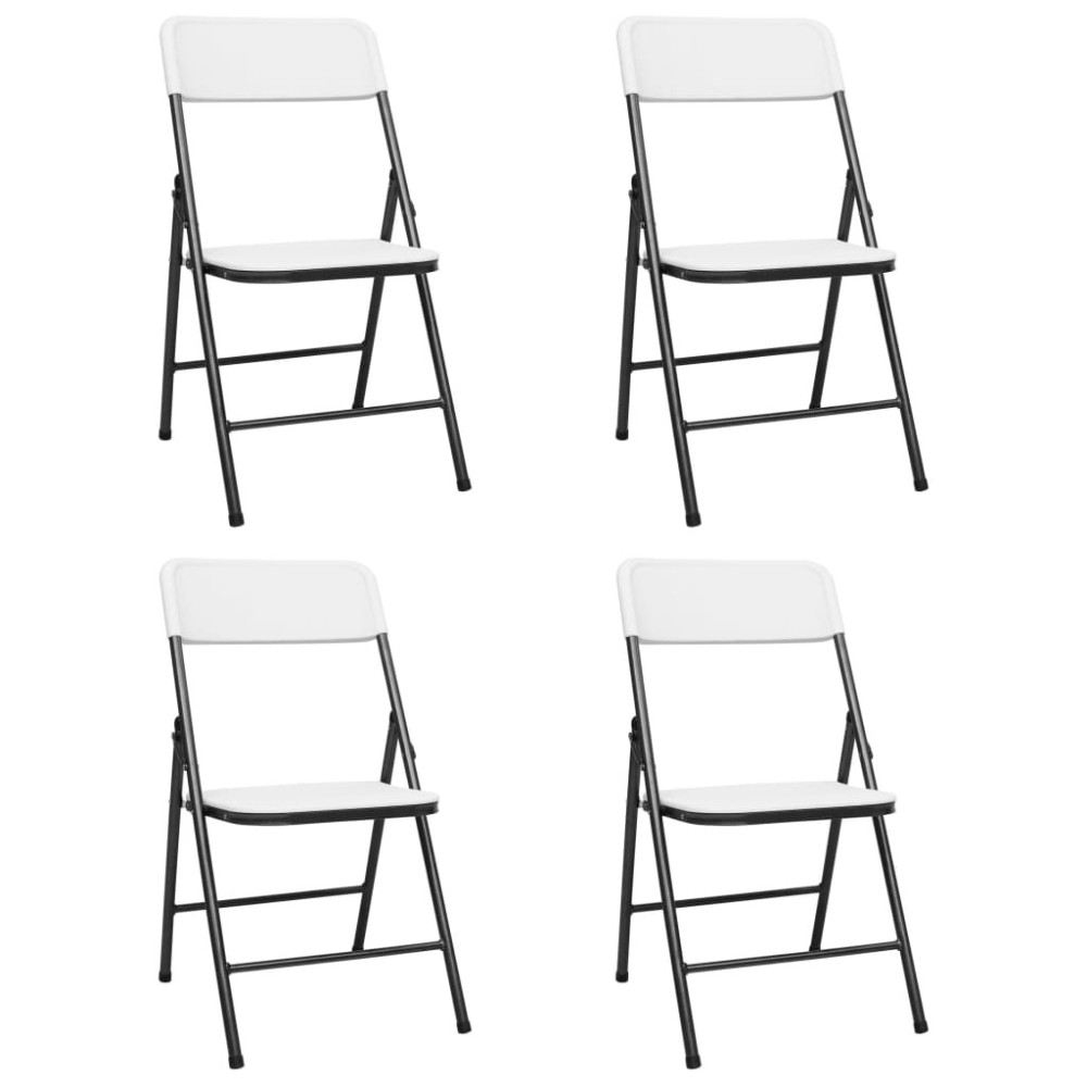 Folding Garden Chairs 4 pcs HDPE White