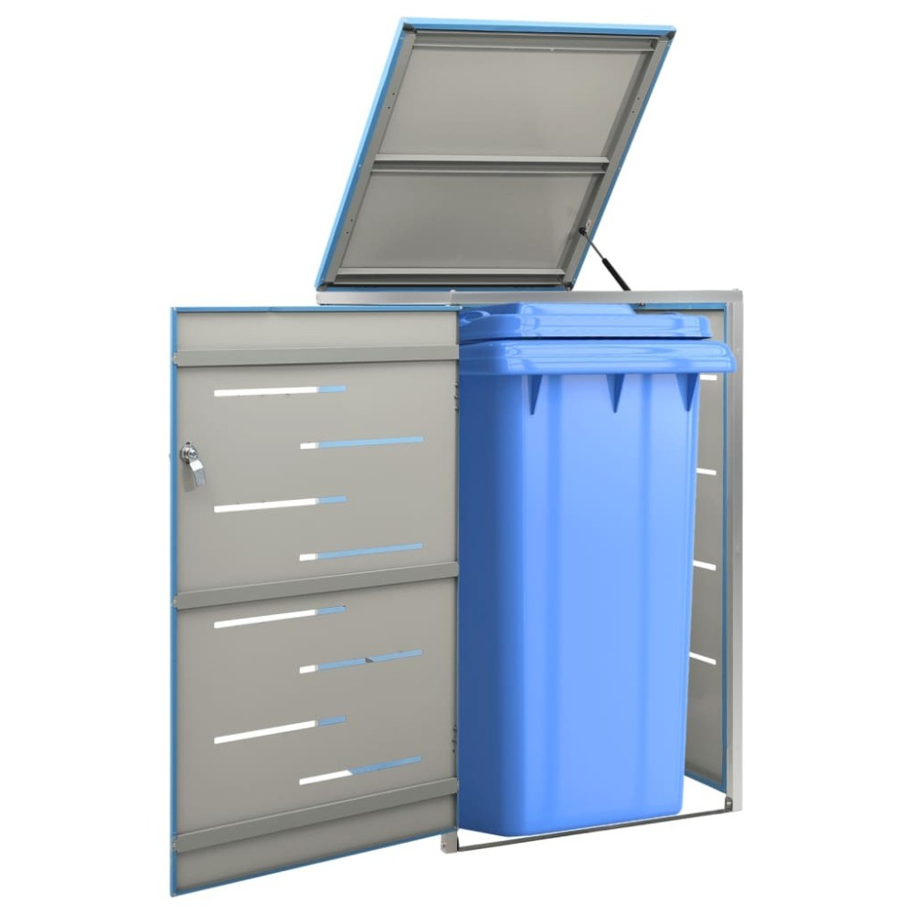 Quadruple Wheelie Bin Shed 276.5x77.5x115.5 cm Stainless Steel