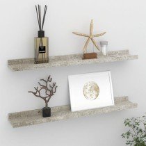 Wall Shelves 2 pcs Concrete Grey 40x9x3 cm