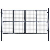 Mesh Garden Gate Galvanised Steel 289x200 cm Grey