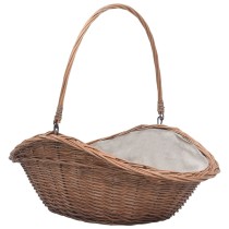 Firewood Basket with Handle 60x44x55 cm Natural Willow