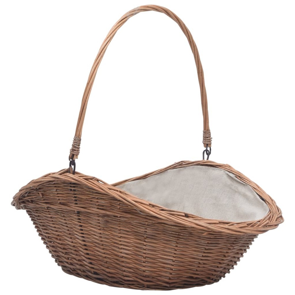 Firewood Basket with Handle 60x44x55 cm Natural Willow