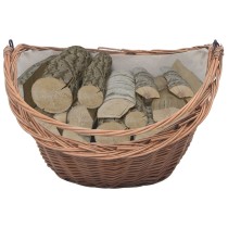 Firewood Basket with Handle 60x44x55 cm Natural Willow