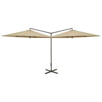 Double Parasol with Steel Pole Sand 600 cm