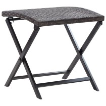 Folding Stool Poly Rattan Grey