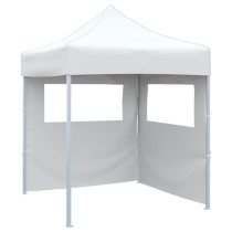 Professional Folding Party Tent with 2 Sidewalls 2x2 m Steel Cream