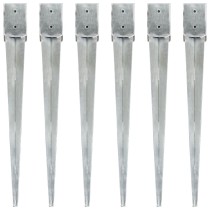 Ground Spikes 12 pcs Silver 8x8x76 cm Galvanised Steel