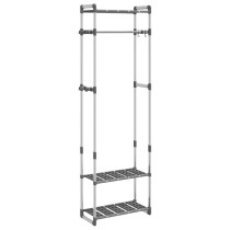 3-Tier Clothes Rack Silver 59x29x192 cm Aluminium