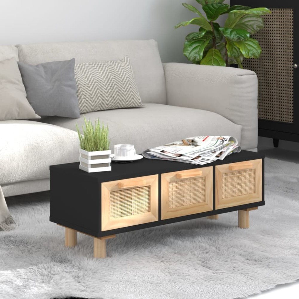 Coffee Table Brown 80x40x30 cm Engineered Wood&Solid Wood Pine