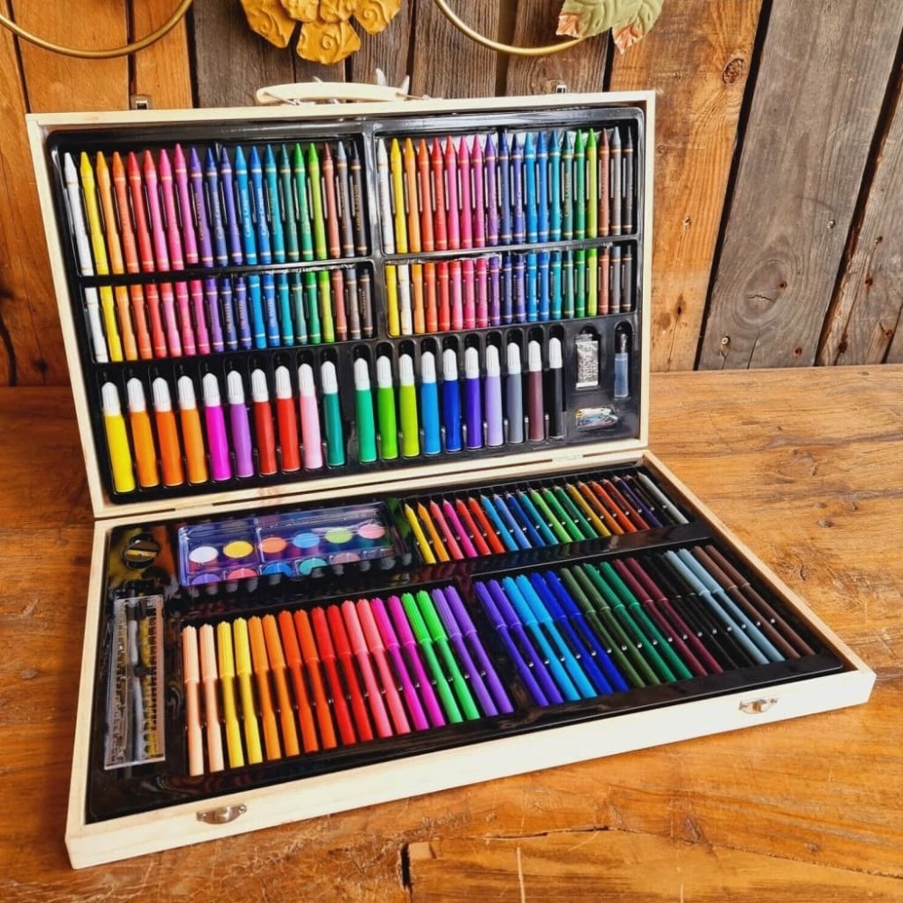 Artist 180-Piece Painting Art Set in Wooden Box