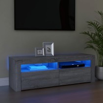 TV Cabinet with LED Lights High Gloss Grey 120x35x40 cm