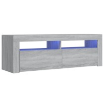 TV Cabinet with LED Lights High Gloss Grey 120x35x40 cm