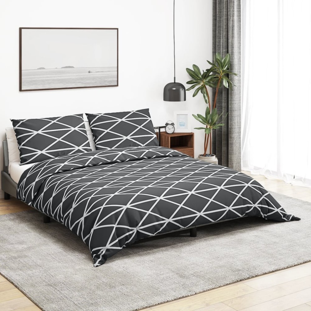 Duvet Cover Set Grey 260x220 cm Cotton