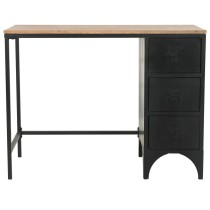 Single Pedestal Desk Solid Firwood and Steel 100x50x76 cm