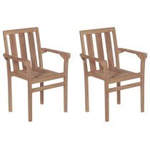 Stackable Garden Chairs 6 pcs Solid Teak Wood