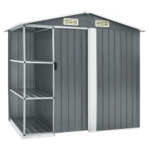 Garden Shed with Rack Anthracite 205x130x183 cm Iron