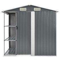 Garden Shed with Rack Anthracite 205x130x183 cm Iron