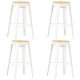 Bar Stools 4 pcs White Solid Mango Wood