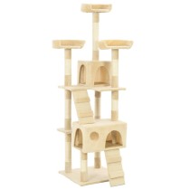 Cat Tree with Sisal Scratching Posts 170 cm Paw Prints Beige