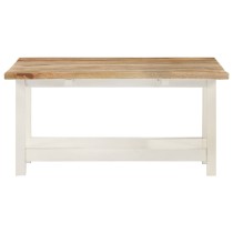 Extendable Coffee Table White 90x(45-90)x45 cm Solid Mango Wood