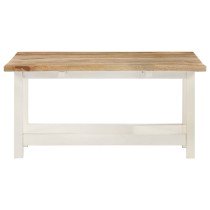 Extendable Coffee Table White 90x(45-90)x45 cm Solid Mango Wood