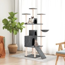 Cat Tree with Sisal Scratching Posts Cream 175 cm