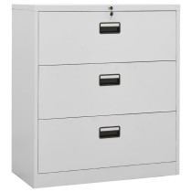 Filing Cabinet White 90x46x72.5 cm Steel