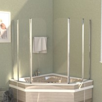 Bath Enclosure 120x140 cm Tempered Glass Transparent