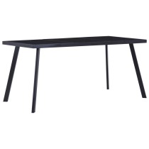 Dining Table Dark Wood and Black 200x100x75 cm MDF