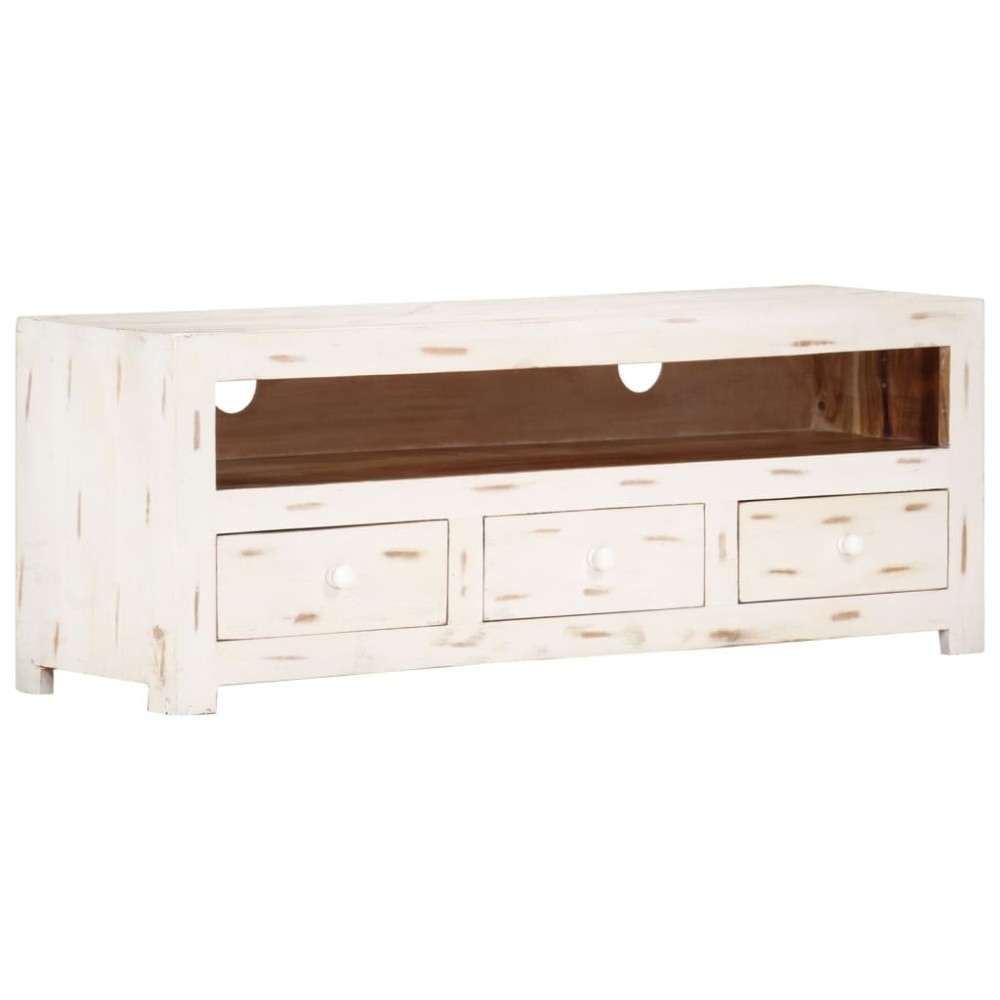 TV Cabinet Solid Wood Acacia 110x30x40 cm Brown