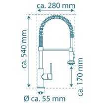 SCHÜTTE Spültischarmatur Hoher Auslauf und Spiralfeder BOSTON Chrom