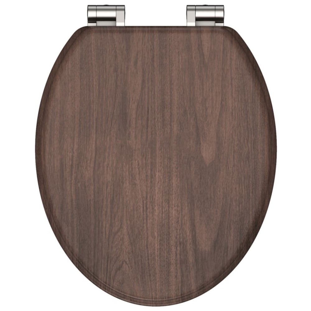 SCH TTE Toilet Seat with Soft-Close DARK WOOD MDF