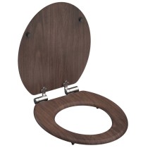 SCH TTE Toilet Seat with Soft-Close DARK WOOD MDF